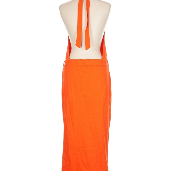 Free People Beach womans Orange Backless midi Dress size L - Picture 3 of 3